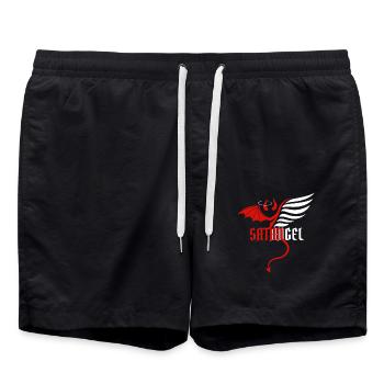 Angel devil devil good evil good evil joke - Swim Trunks - black - Front - AI Model Male 185 light (185cm)