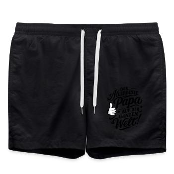 Der Allerbeste Papa Vatertag Spruch - Badeshorts - Schwarz - Vorne - AI Model Male 185 light (185cm)