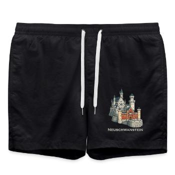 Neuschwanstein - Short de bain - noir - Devant - AI Model Male 185 light (185cm)