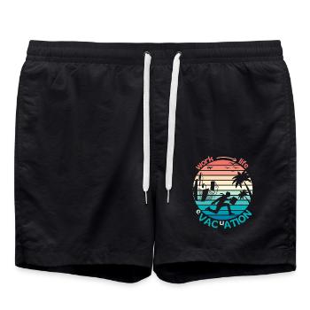 Retro Sunset Style Evacuation od Work to Paradise - Swim Trunks - black - Front - AI Model Male 185 light (185cm)