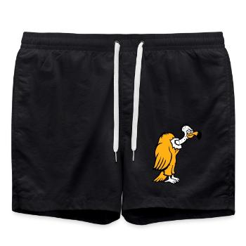 Geier Aasfresser Vogel lustig Geiern Aasgeier Spaß - Badeshorts - Schwarz - Vorne - AI Model Male 185 light (185cm)