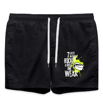 7 Days Without Hockey Makes One Weak - Swim Trunks - black - Front - AI Model Male 185 light (185cm)