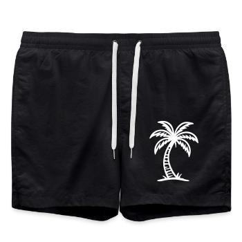 Palme Symbol - Badeshorts - Schwarz - Vorne - AI Model Male 185 light (185cm)