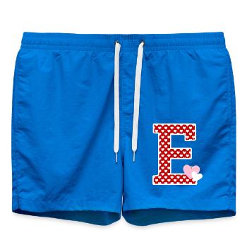 Buchstabe E Herz - Badeshorts - Cobalt blue - Vorne