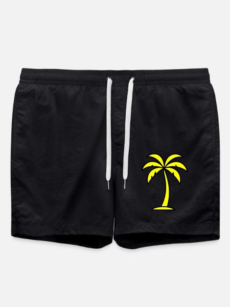 Palm Outline - Swim Trunks - black