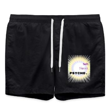 Chemise Psycho douce et douce – Esthétique Y2K Baddie - Short de bain - noir - Devant - AI Model Male 185 light (185cm)