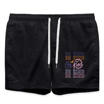 Be kind - Swim Trunks - black - Front - AI Model Male 185 light (185cm)