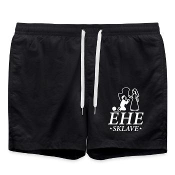 Ehesklave Hochzeit Brautpaar - Badeshorts - Schwarz - Vorne - AI Model Male 185 light (185cm)