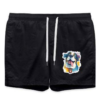 Saint-Bernard suisse majestueux - Short de bain - noir - Devant - AI Model Male 185 light (185cm)