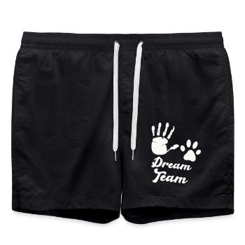 pfote hand dream team - Badeshorts - Schwarz - Vorne - AI Model Male 185 light (185cm)