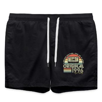 1996 geboren Jahrgang Geburtstag Retro Geschenk - Badeshorts - Schwarz - Vorne - AI Model Male 185 light (185cm)
