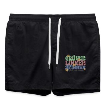 gruener linker spinner - Badeshorts - Schwarz - Vorne - AI Model Male 185 light (185cm)