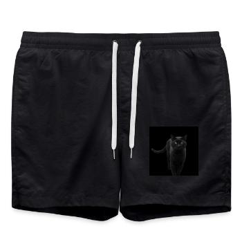 Black Cat Cat Black Cats Gift - Swim Trunks - black - Front - AI Model Male 185 light (185cm)