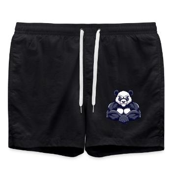 Panda Muskeln Bodybuilding - Badeshorts - Schwarz - Vorne - AI Model Male 185 light (185cm)