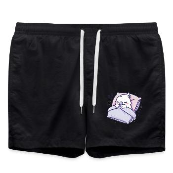 Schlafender Kakadu Niedliche Cartoon-Grafik - Badeshorts - Schwarz - Vorne - AI Model Male 185 light (185cm)