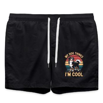 Bernese Mountain Dog My Dog Thinks I'm Cool - Swim Trunks - black - Front - AI Model Male 185 light (185cm)