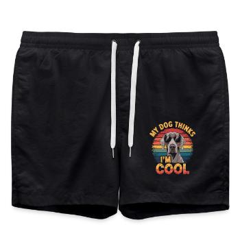 Braque de Weimar Mon chien pense que je suis cool - Short de bain - noir - Devant - AI Model Male 185 light (185cm)