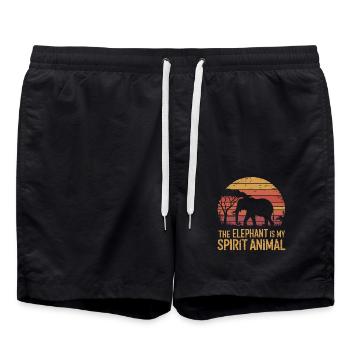L’éléphant est mon animal spirituel - Short de bain - noir - Devant - AI Model Male 185 light (185cm)