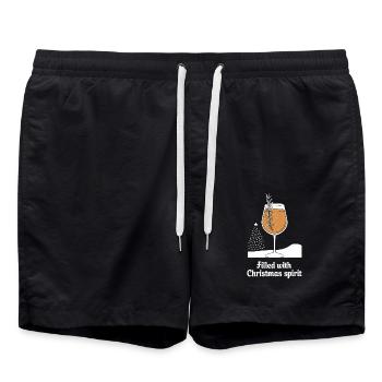 Gefüllt Mit Weihnachtlichem Geist - Badeshorts - Schwarz - Vorne - AI Model Male 185 light (185cm)