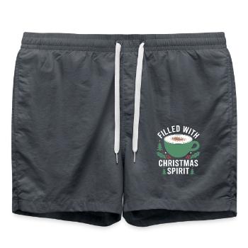 Rempli de Noël Cheers Mug - Short de bain - charbon - Devant - AI Model Male 185 light (185cm)