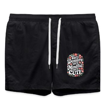 Très retenu, très attentif, très doux - Short de bain - noir - Devant - AI Model Male 185 light (185cm)