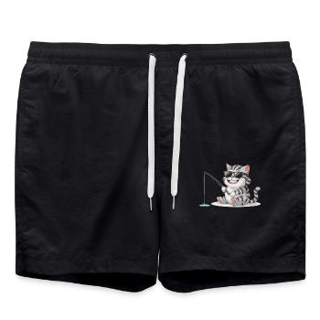Pêche au chat avec des lunettes de soleil - Short de bain - noir - Devant - AI Model Male 185 light (185cm)