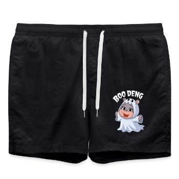 Moo Deng Halloween Hippo Boo Deng - Badeshorts - Schwarz - Vorne - AI Model Male 185 light (185cm)