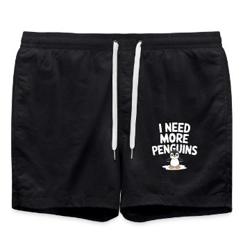 Ich Brauche Mehr Pinguine Für Pinguinliebhaber - Badeshorts - Schwarz - Vorne - AI Model Male 185 light (185cm)