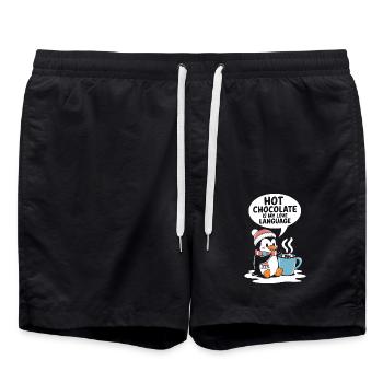 Hot chocolate is my love language - Swim Trunks - black - Front - AI Model Male 185 light (185cm)