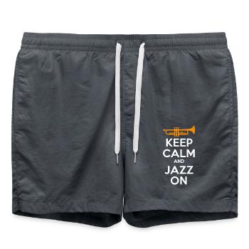 Keep Calm And Jazz On - Jazz Music Inspiration - Swim Trunks - anthracite - Front - AI Model Male 185 light (185cm)