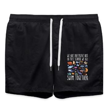 We Are Different But In This School Funny Teacher - Swim Trunks - black - Front - AI Model Male 185 light (185cm)