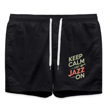 Keep calm and jazz - Swim Trunks - black - Front - AI Model Male 185 light (185cm)