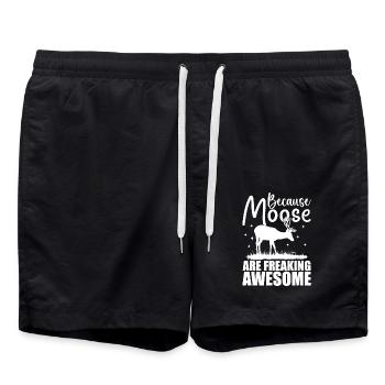 Because Moose Are Freaking Awesome | Moose Lover - Short de bain - noir - Devant - AI Model Male 185 light (185cm)