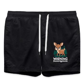 Méfiez-vous des cerfs passifs-agressifs - Short de bain - noir - Devant - AI Model Male 185 light (185cm)