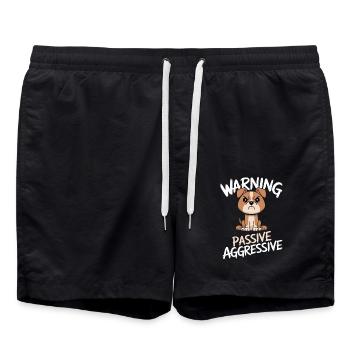 Warnung Vor Passiv-Aggressivem Hund - Badeshorts - Schwarz - Vorne - AI Model Male 185 light (185cm)