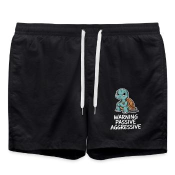 Avertissement Tortue passive agressive - Short de bain - noir - Devant - AI Model Male 185 light (185cm)