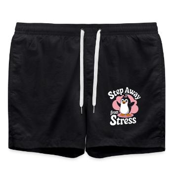 Éloignez-vous du stress avec la magie des pingouins - Short de bain - noir - Devant - AI Model Male 185 light (185cm)