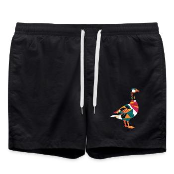 Geometric Farm Animal Graphic Goose - Swim Trunks - black - Front - AI Model Male 185 light (185cm)