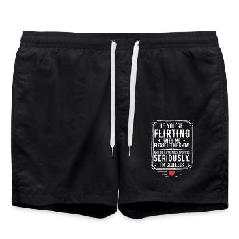 Wenn du mit mir flirtest, lass es mich bitte wissen - Badeshorts - Schwarz - Vorne - AI Model Male 185 light (185cm)