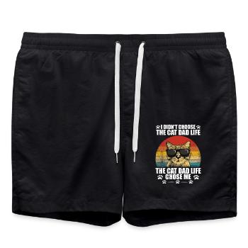 I didn't choose the cat dad life - Swim Trunks - black - Front - AI Model Male 185 light (185cm)