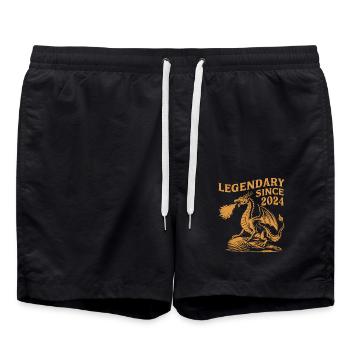 Legendär Seit 2024 Geburtstag Drachen Fantasy - Badeshorts - Schwarz - Vorne - AI Model Male 185 light (185cm)