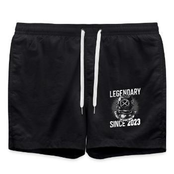 Legendary since 2023 - Diving Diver Birthday - Swim Trunks - black - Front - AI Model Male 185 light (185cm)