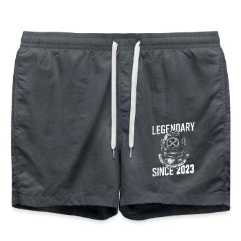 Legendär Seit 2023 - Tauchen Taucher Geburtstag - Badeshorts - Anthrazit - Vorne - AI Model Male 185 light (185cm)