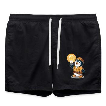 Penguin Electrician With Light Bulb - Swim Trunks - black - Front - AI Model Male 185 light (185cm)