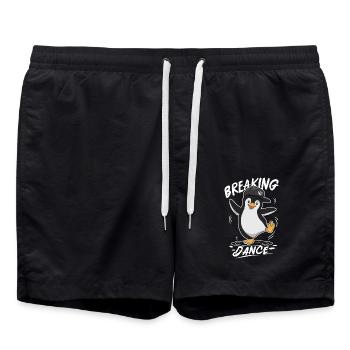Breaking Dance Penguin Hip Hop Dance - Swim Trunks - black - Front - AI Model Male 185 light (185cm)