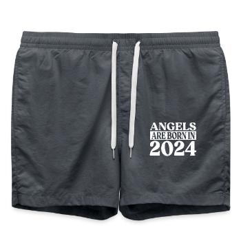Anges nés en 2024 Anniversaire - Short de bain - charbon - Devant - AI Model Male 185 light (185cm)