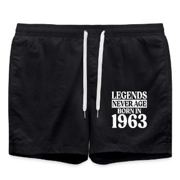 Legends Never Get Old Birthday 1963 - Swim Trunks - black - Front - AI Model Male 185 light (185cm)