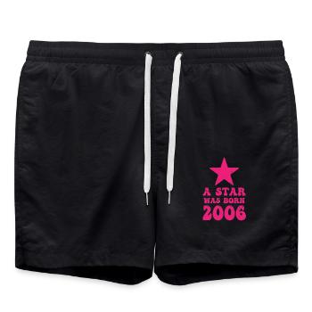 Ein Stern Wurde 2006 Geboren Geburtstag - Badeshorts - Schwarz - Vorne - AI Model Male 185 light (185cm)