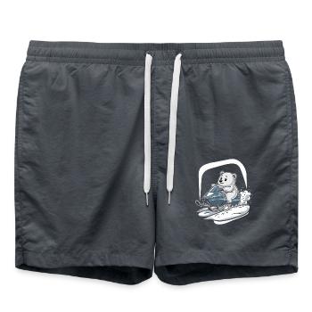 Ours polaire à l’aventure en motoneige - Short de bain - charbon - Devant - AI Model Male 185 light (185cm)