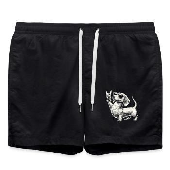 Cool teckel Rock Musique Heavy Metal Festival Fun - Short de bain - noir - Devant - AI Model Male 185 light (185cm)